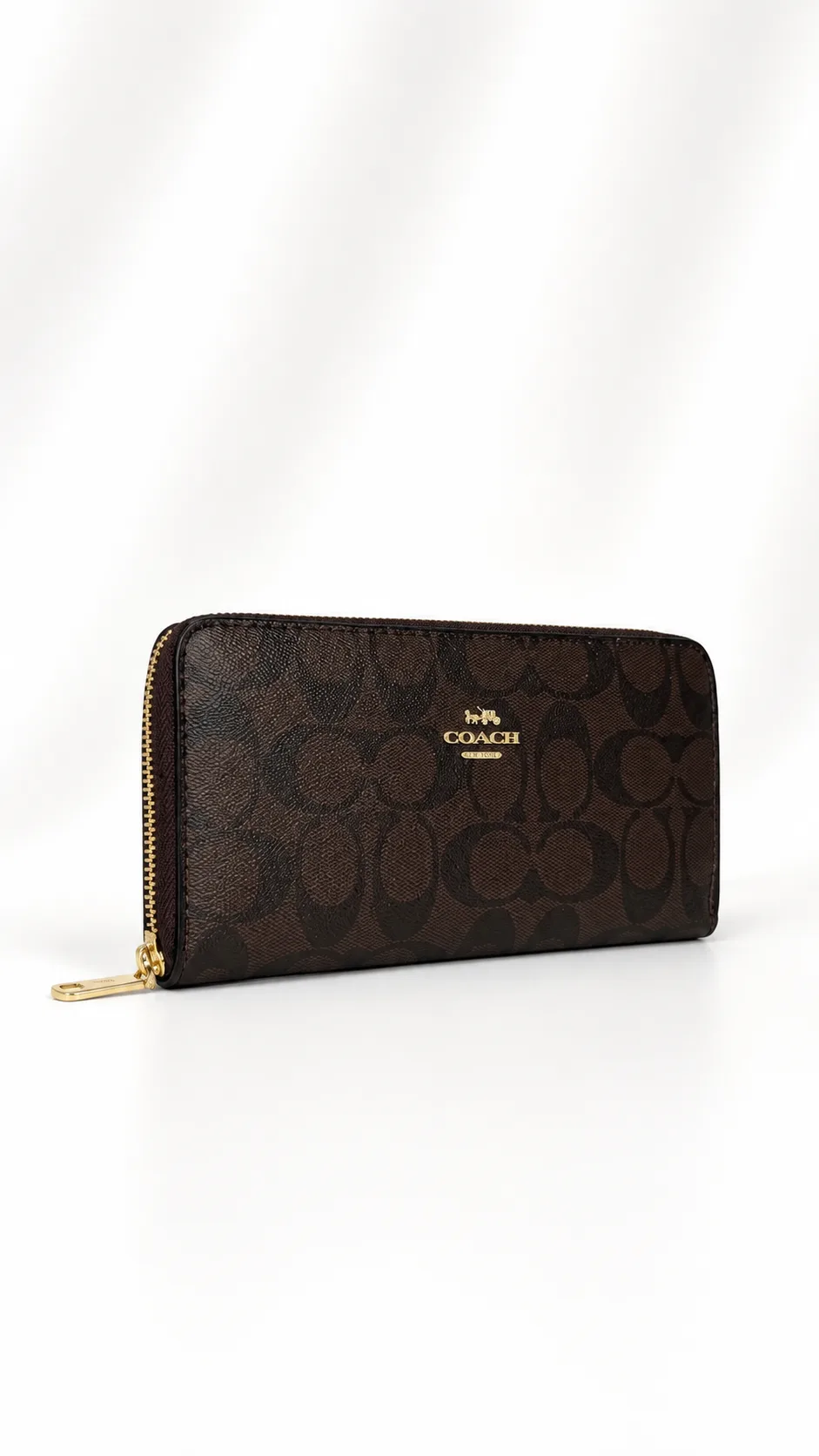 Coach Long Zip Around Wallet in Signature Canvas
