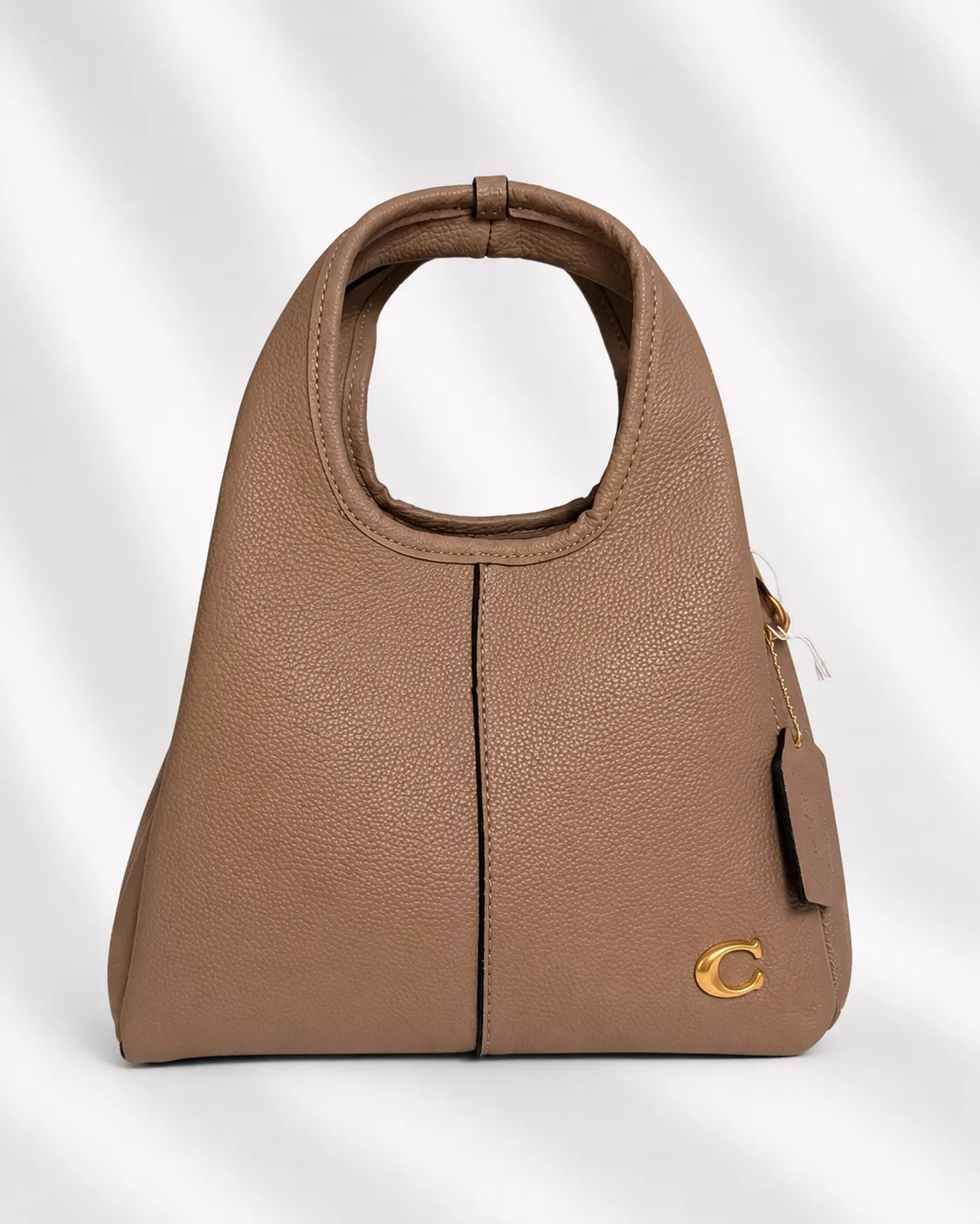 Coach Luna Top-Handle Bag in Pebbled Leather in Taupe