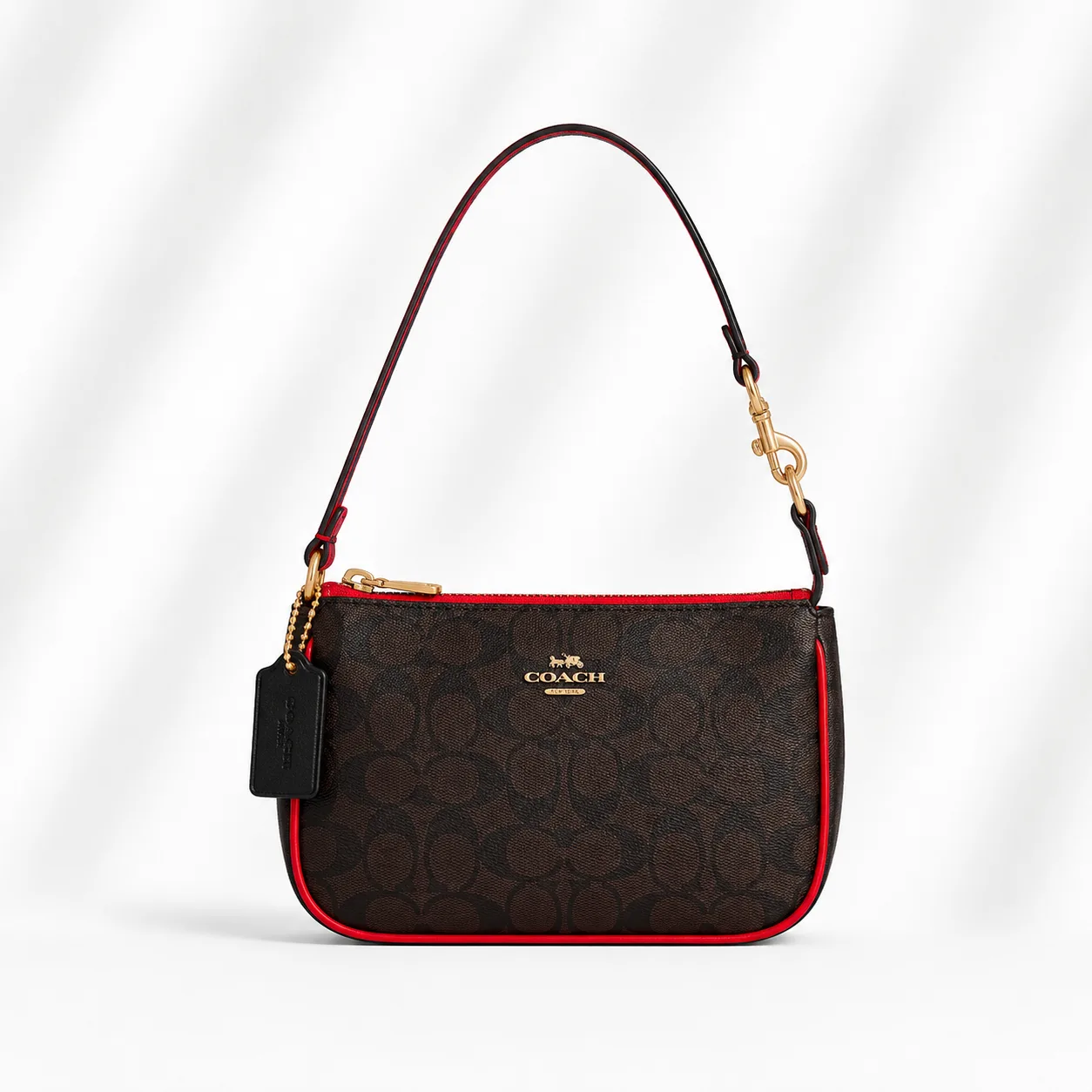 Coach Nolita 19 in Signature Canvas in Brown / 1941 Red