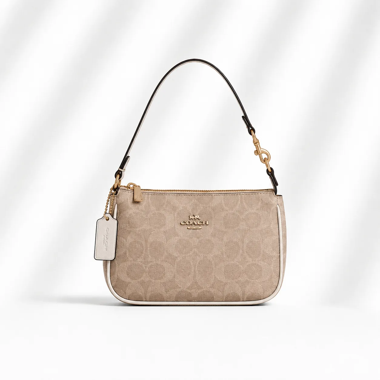 Coach Nolita 19 in Signature Canvas in Light Khaki / Chalk