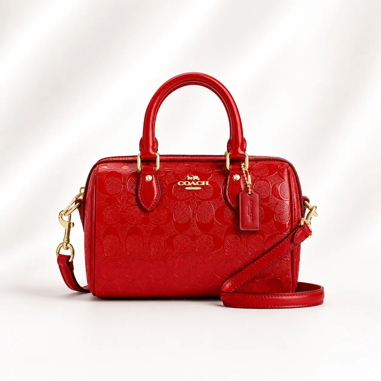 Mini Coach Rowan Satchel in Signature Leather (patent embossed)