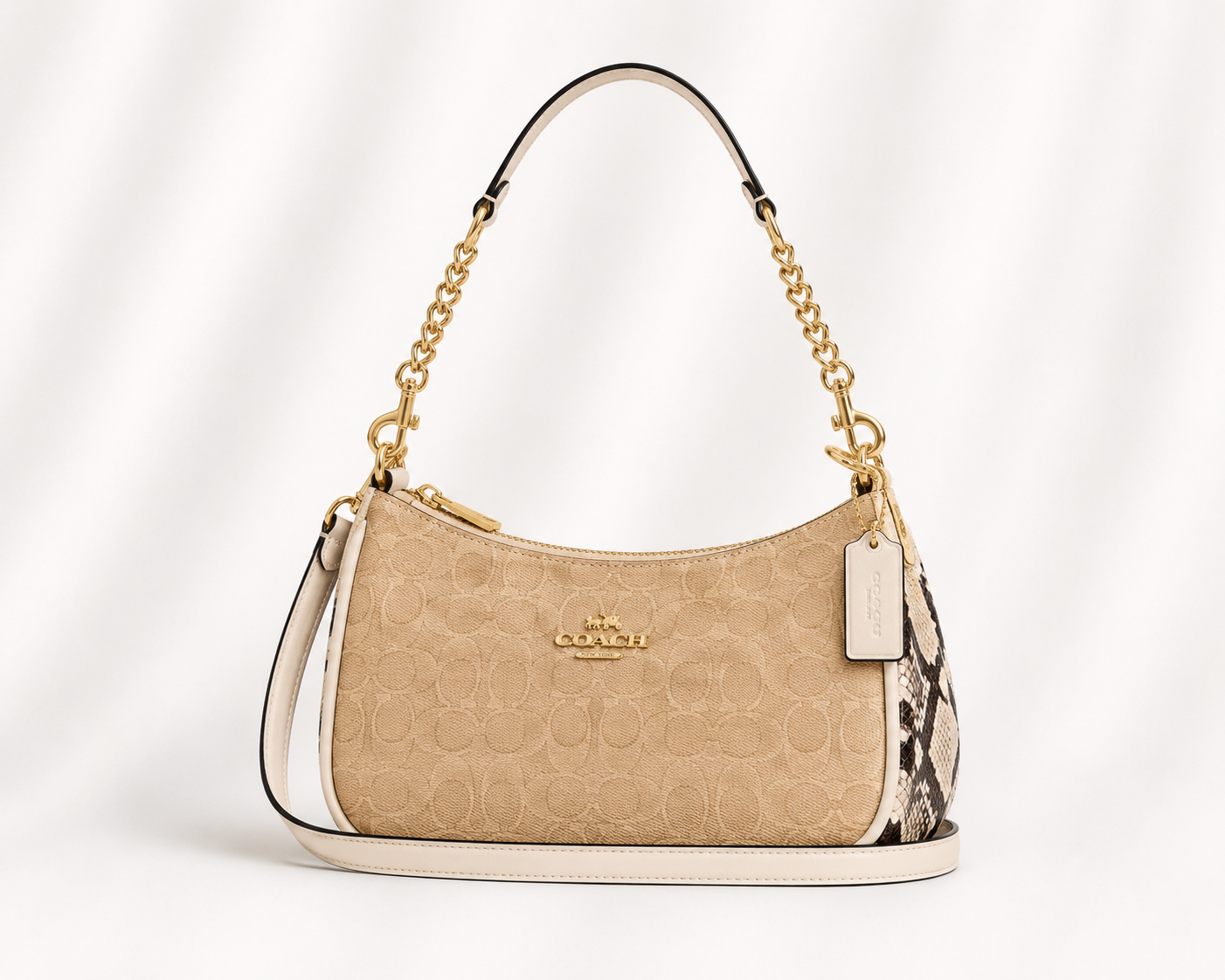 Coach Teri Shoulder Bag in Signature Canvas — khaki / Sneak Print