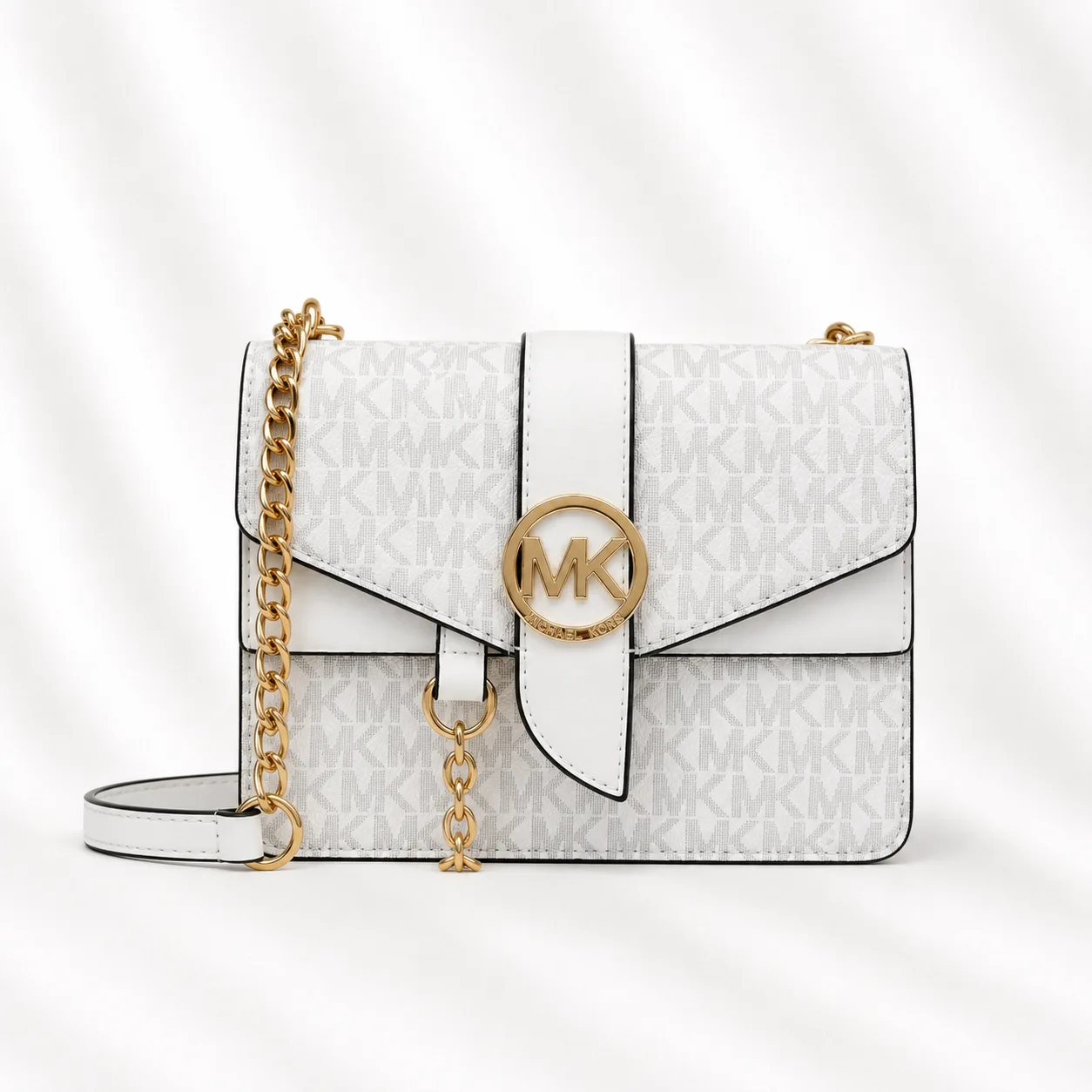 Michael Kors Greenwich Small Convertible Crossbody in Optic White