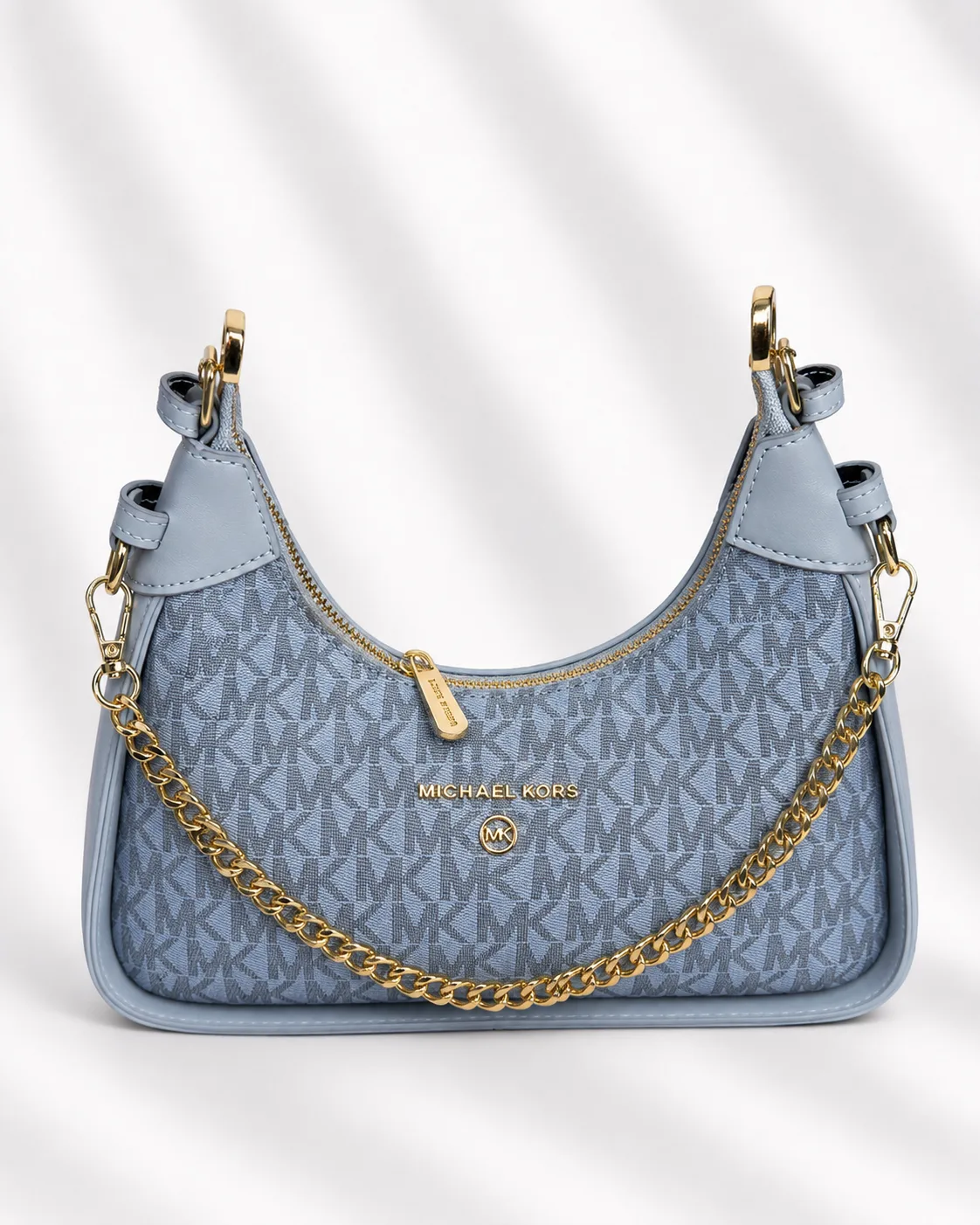 Michael Kors Jet Set Charm Small Shoulder Bag in Denim Blue Signature