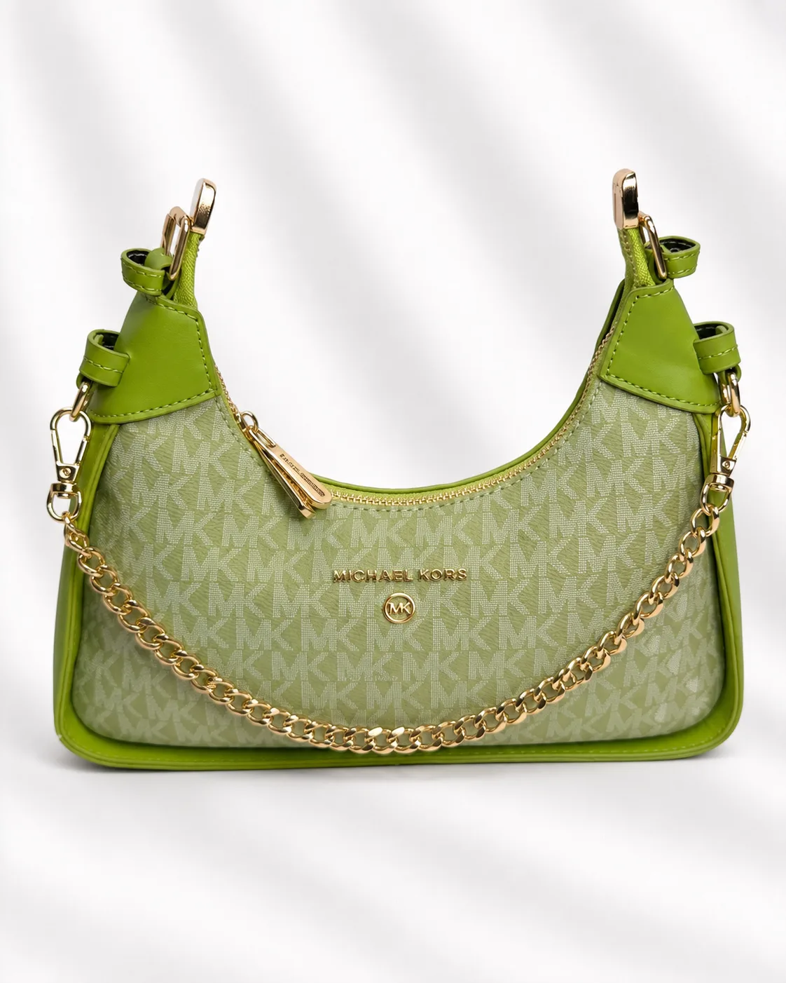 Michael Kors Jet Set Charm Small Shoulder Bag in Green Signature