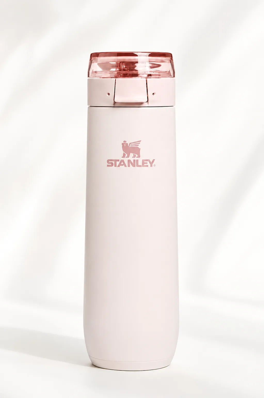 Stanley flip-lock vacuum bottle (AeroLight Transit family) in Blush pink